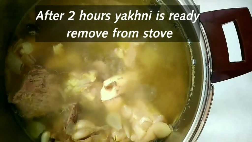 Cooked broth-or-yakhni
