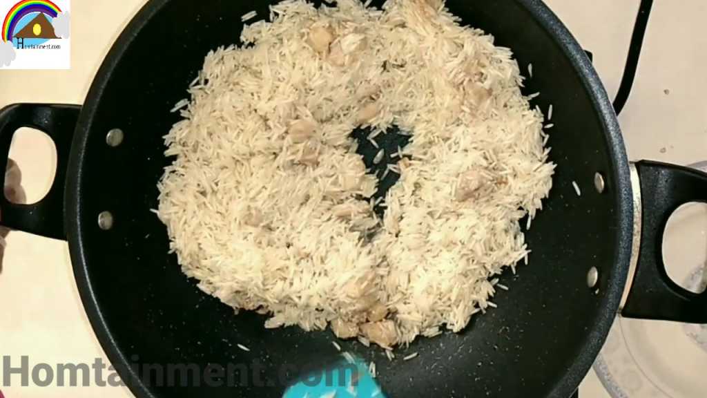 Saute rice for 5 min in Mexican corn rice
