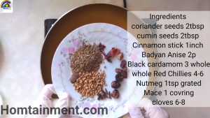 Ingredients for biryani masala for qeema biryani