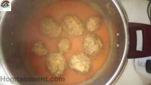 Nargisi koftey cooking completion
