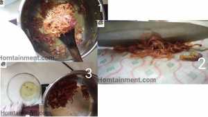 Removing of oil and fried onion