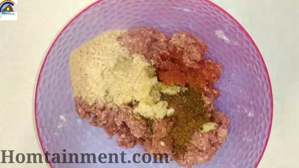 Addition of seasoning of chapli kebab