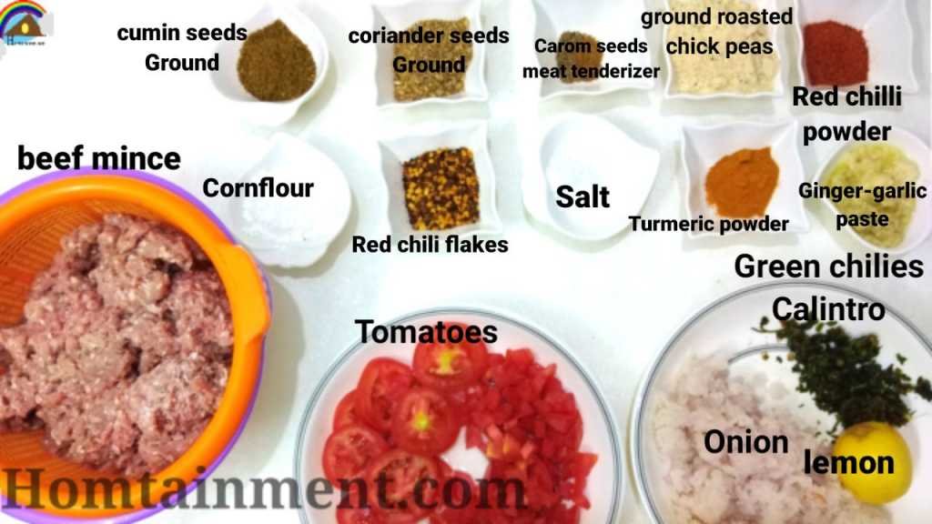 Beef chapli kabab ingredients