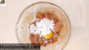 Addition of cornflour, egg in chicken butterfly snacks