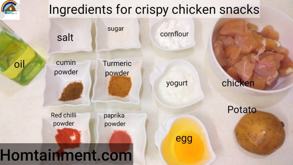 Ingredients for butterfly chicken snacks
